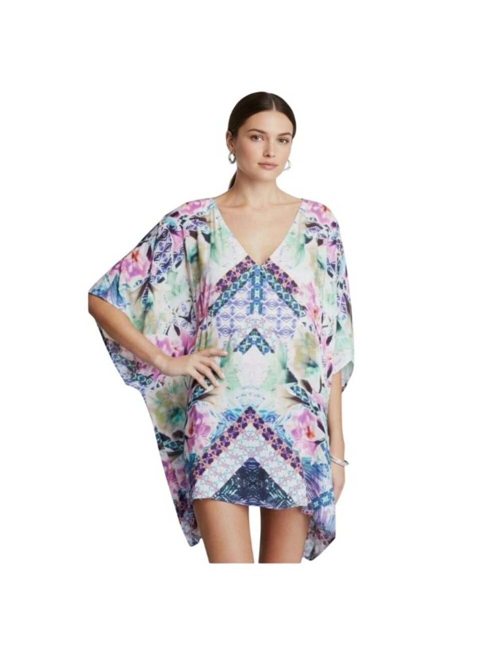 Nanette Lepore Bollywood Sublimation Caftan Cover-Up Dress NWT - Size L
